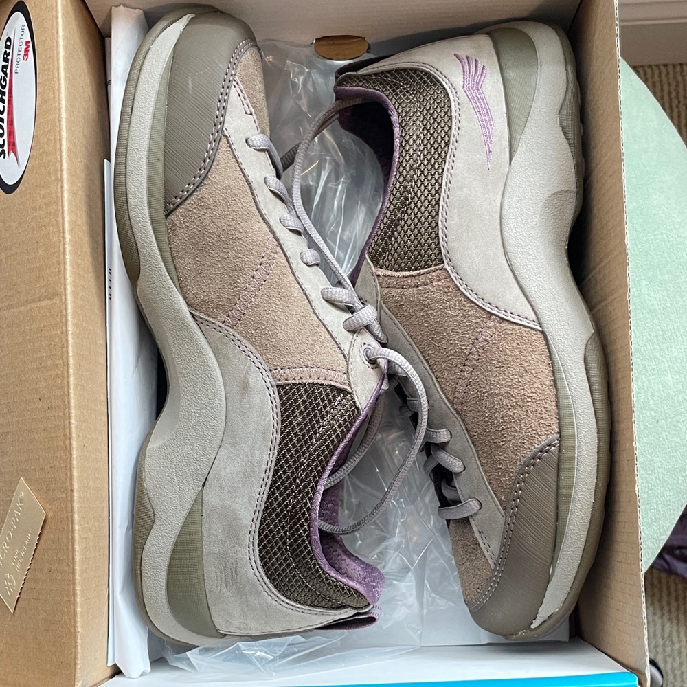 Dansko Sabrina Women's Taupe and Purple Sneakers